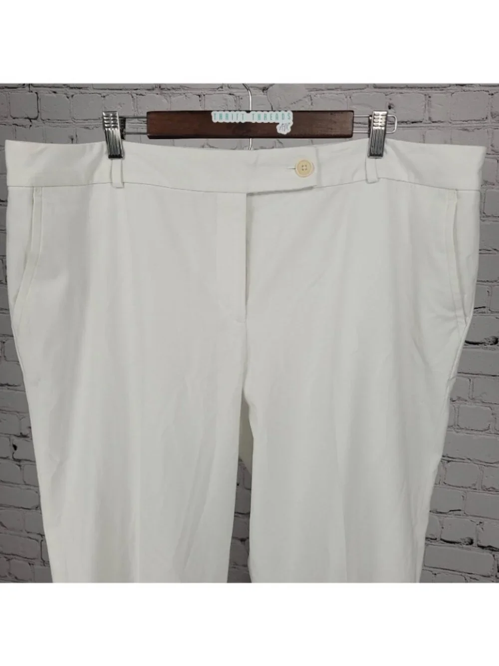 Talbots White Signature High Rise Straight Leg Lined Chino Pants 20L (41x34) - Picture 5 of 14